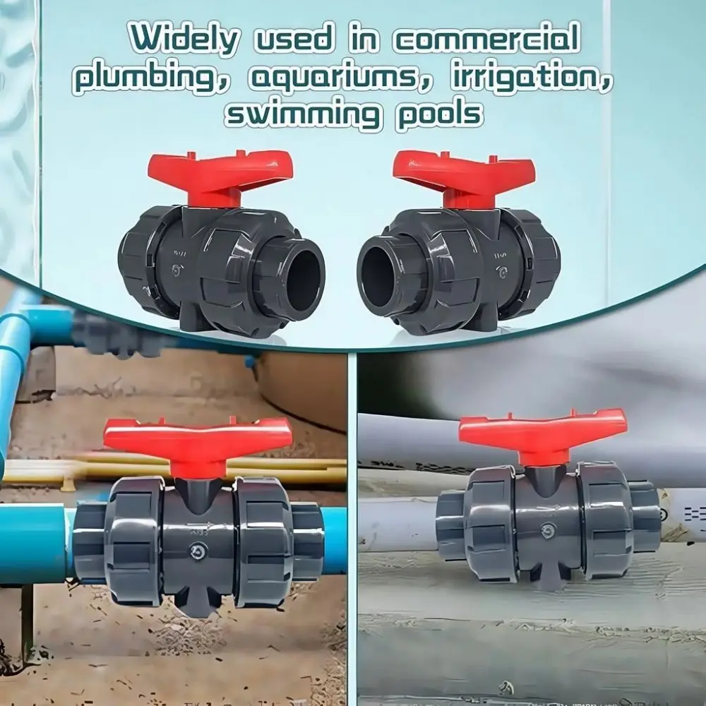 50mm PE Pipe Faucet Diverter Irrigation Plastic Double Way Ball Valve Easy To Install Pipe Fast Joint Water Pipe Fittings