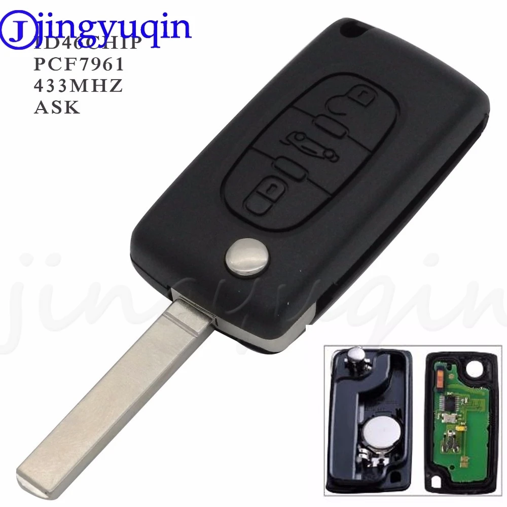 

jingyuqin VA2 Car Remote Key For Citroen C2 C3 C4 C5 Berlingo Picasso 3 Buttons Flip Fob Control CE0536 ASK