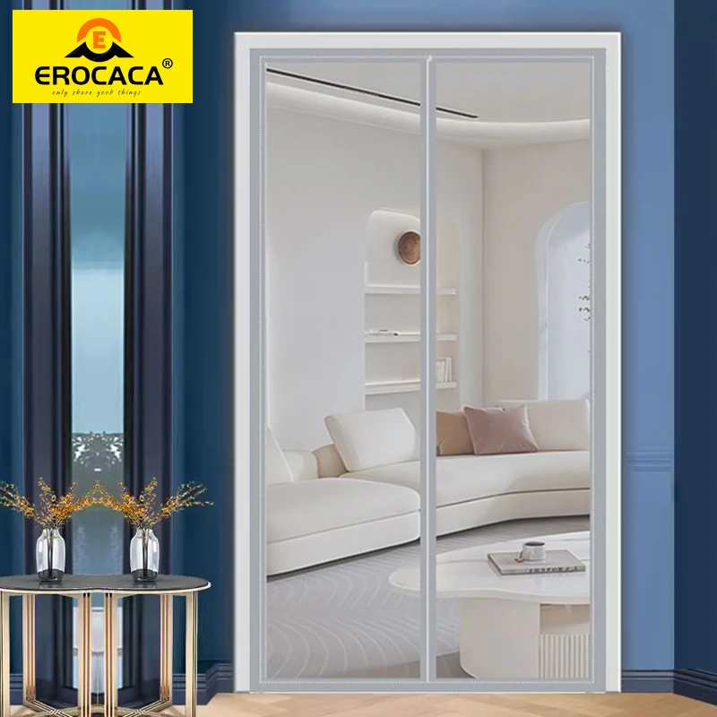 EROCACA Gray Magnetic mosquito net door custom Size door curtain mosquito door screen automatically turn off the mosquito nets