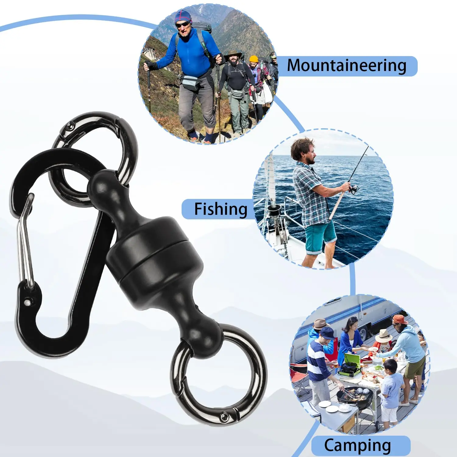 

Black Quick Release Keychain,Magnetic Release Holder Strongest Magnetic Carabiner for Fly Fishing Magnet Metal Hooks Super Magne