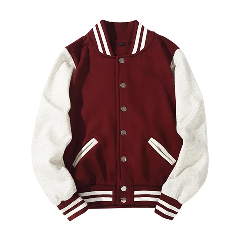 Man Boys Baseball jackets S 3XL Wine Red Black Royal Blue Red Navy Blue Couple Clothes Autumn Winter