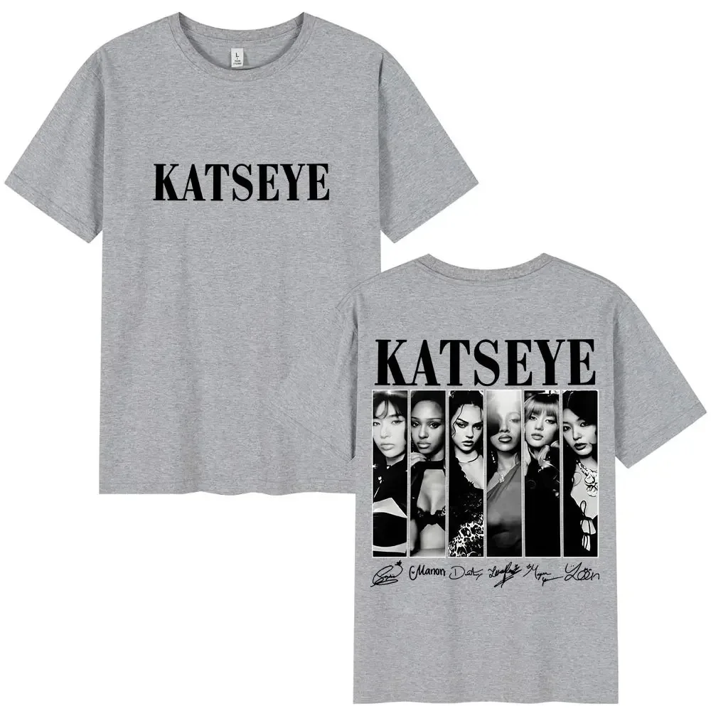 Vintage Koreanischer Stil Katseye Grafik Kpop Mode Herren Damen Beliebtes T-Shirt Streetwear Mode Harajuku Kawaii Y2K Kleidung – Detail 9