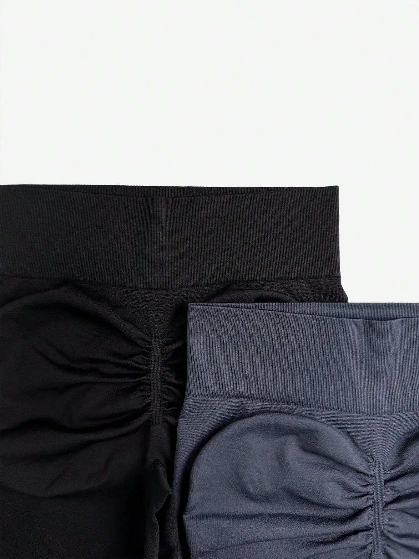 

Sport Studio 2pcs/Set Plus Size Sports Shorts With Folded Back Design Legging Shorts