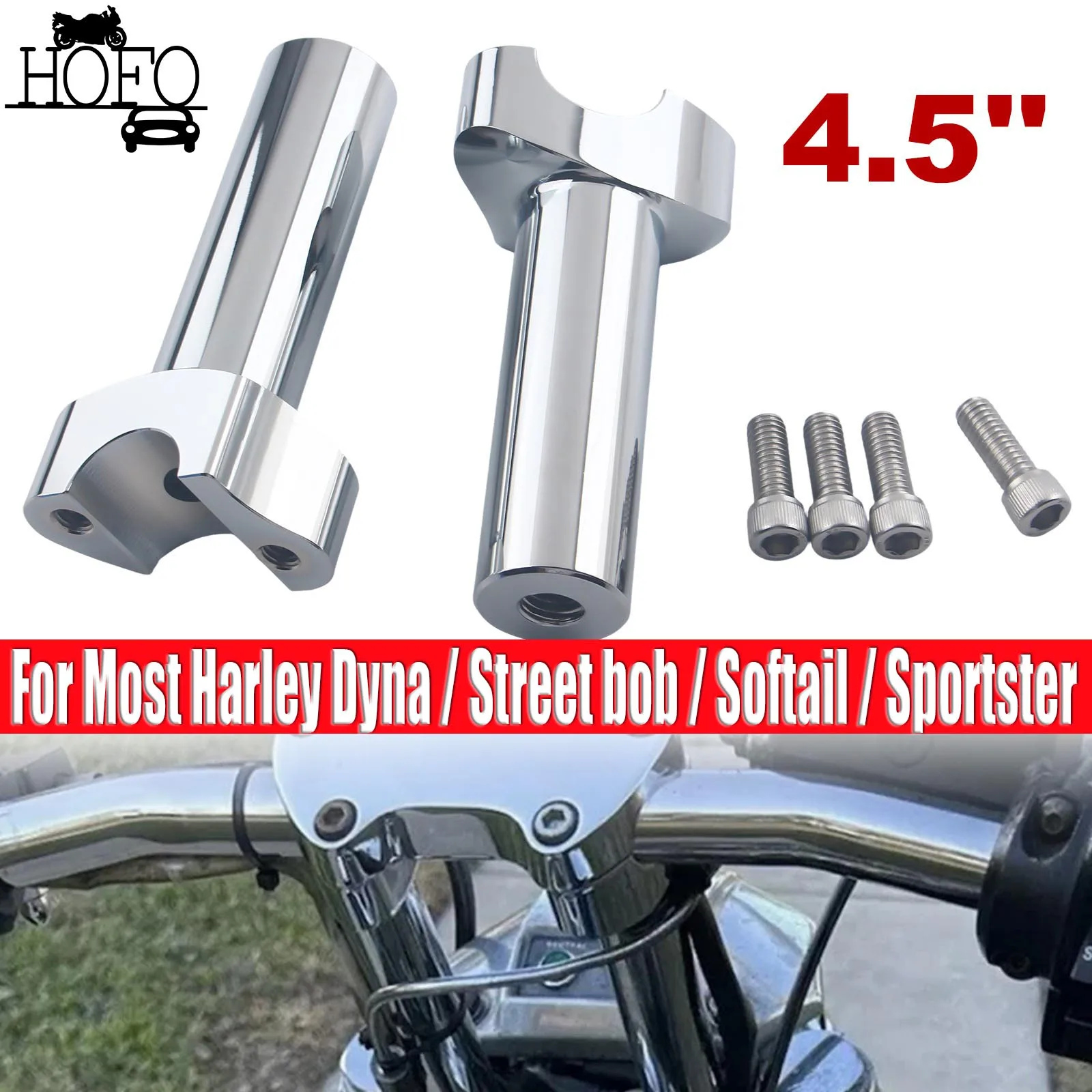 

For Most Harley Dyna / Street bob / Softail / Sportster and Other Models Motorcycle 4.5Inch Straight Handlebar Risers