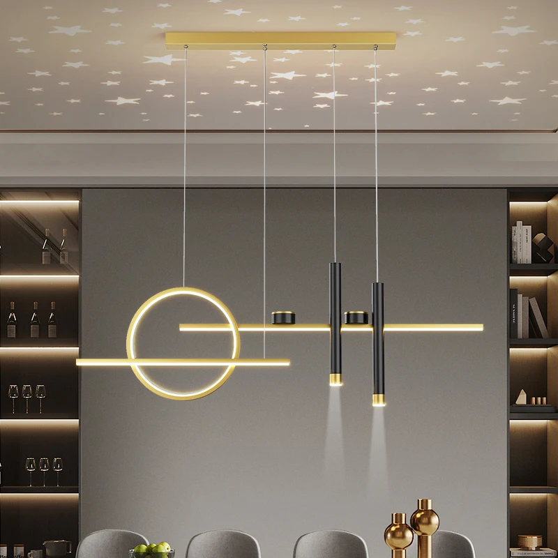 Nordic Designer Restaurant Chandelier Light Luxury Modern Minimalist Long Restaurant Table Bar Creative LigHting