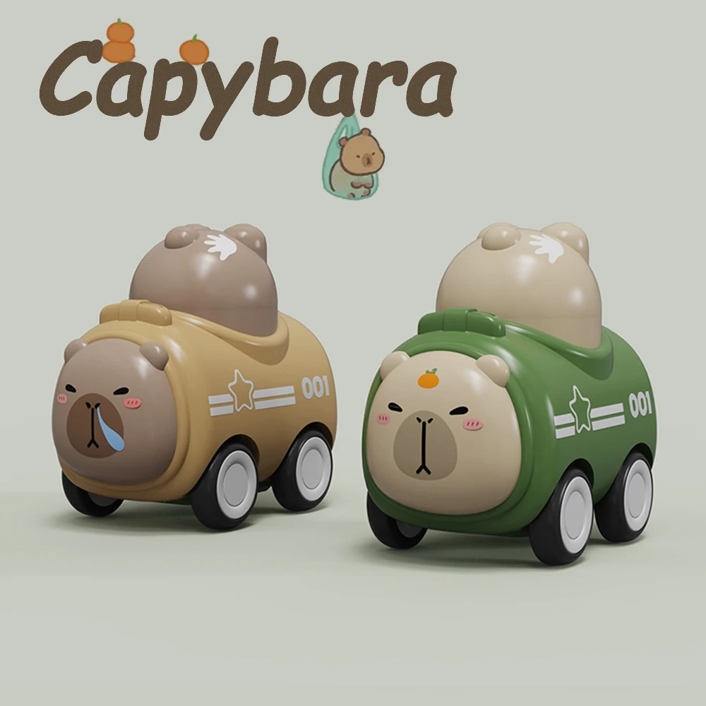 น่ารัก Capybara ก้นกดสัตว์ของเล่นรถการศึกษาความเฉื่อยขับเคลื่อนรถสไลด์ Candy Storage เด็กวัยหัดเดินเล่นรถของขวัญ