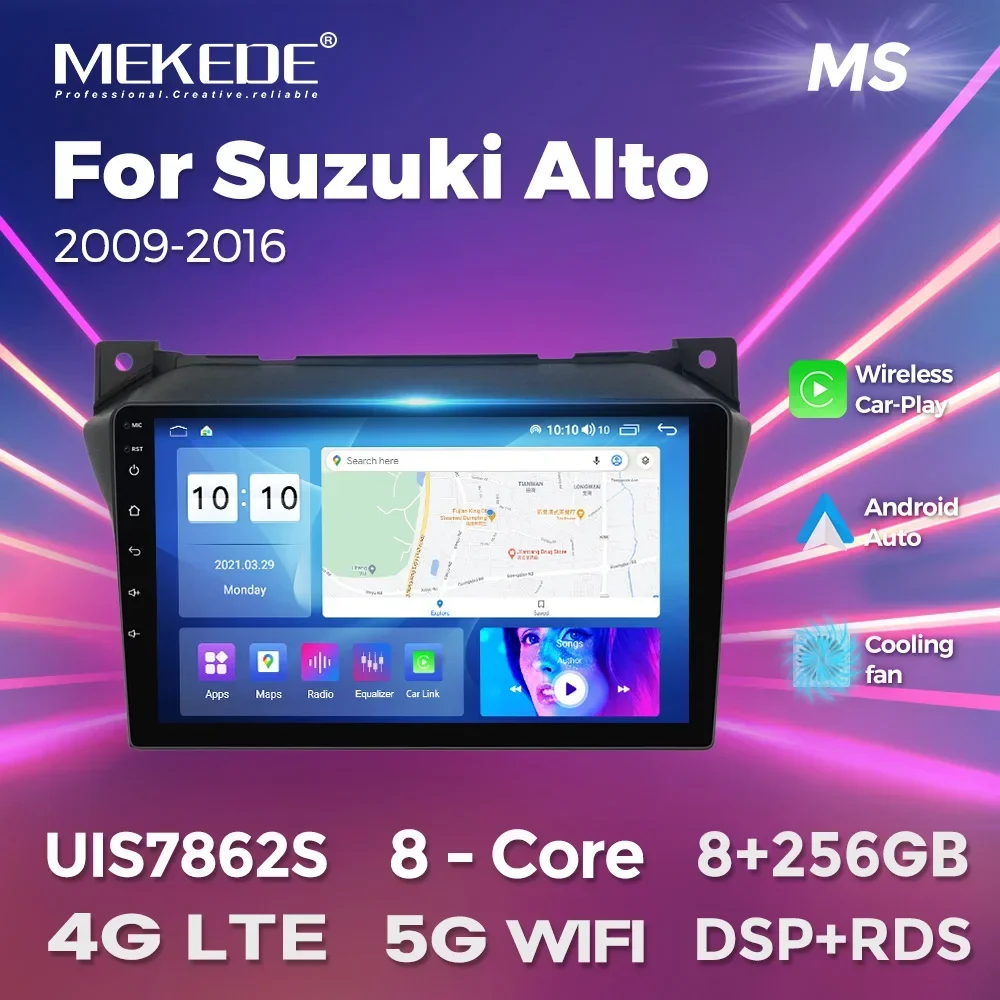 

MEKEDE Auto Radio Wireless Carplay for Suzuki Alto 2009 2010 2011 2012-2016 Android Smart System Car Stereo WIFI 2Din Head Unit