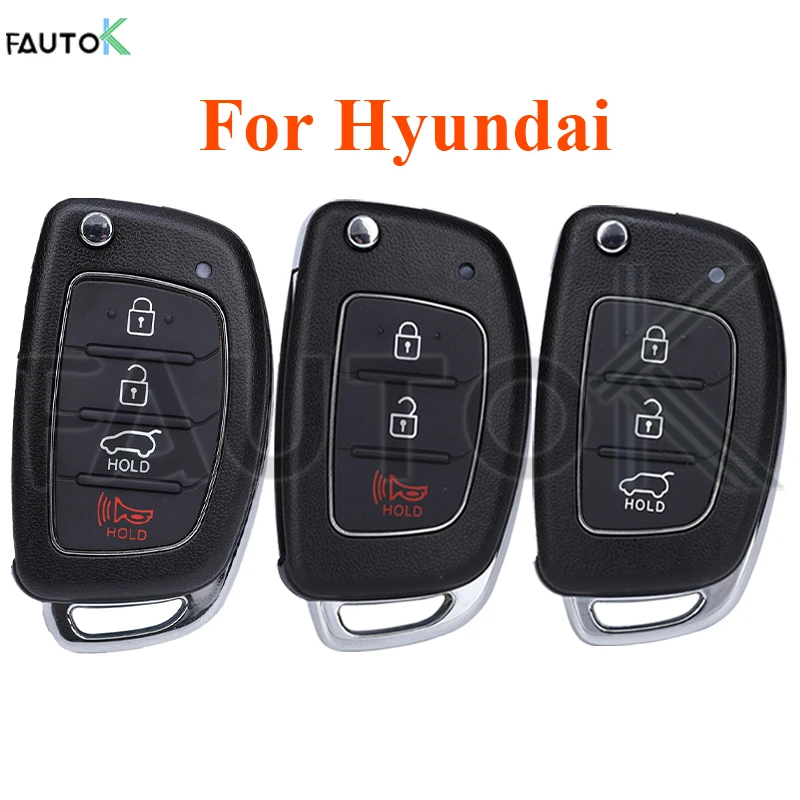 3/4 кнопки Keyless Go Smart Remote Control Flip Folding Car Key Shell для Hyundai IX35 IX45 Accent I40 HB20 SANTA FE Solaris