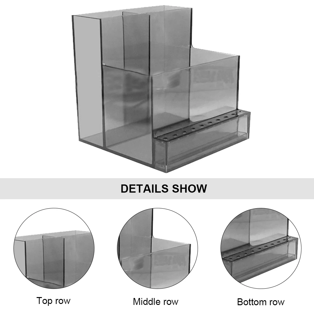 Transparent Nail Drill Bits Storage Rack 3-Row