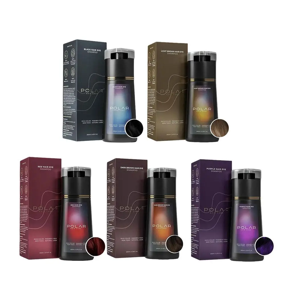 

Color-Dyeing Shampoo For Gray Hair For Women Men Natural Hair Dye Kit Semi Permanent Hair Dye Shampoo Black Brown Purple 200ml