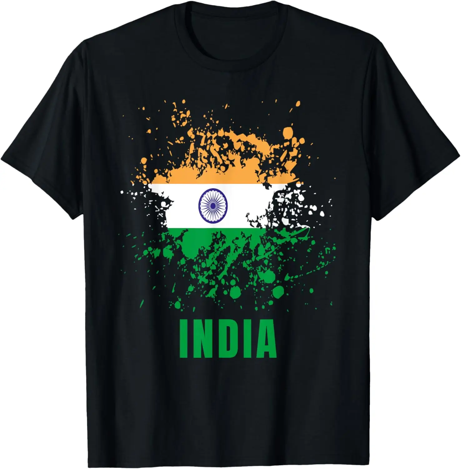 

India Retro Vintage Watercolors Sport Indian Flag Souvenir T-Shirt Motorcycle