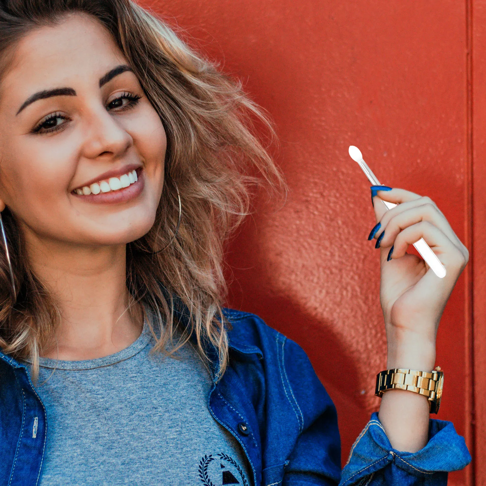 5 szt. Przezroczyste pędzelki z okrągłą główką, miękki aplikator silikonowy do różu, cieni do powiek, błyszczyka, balsamu, narzędzie do nakładania, przenośne