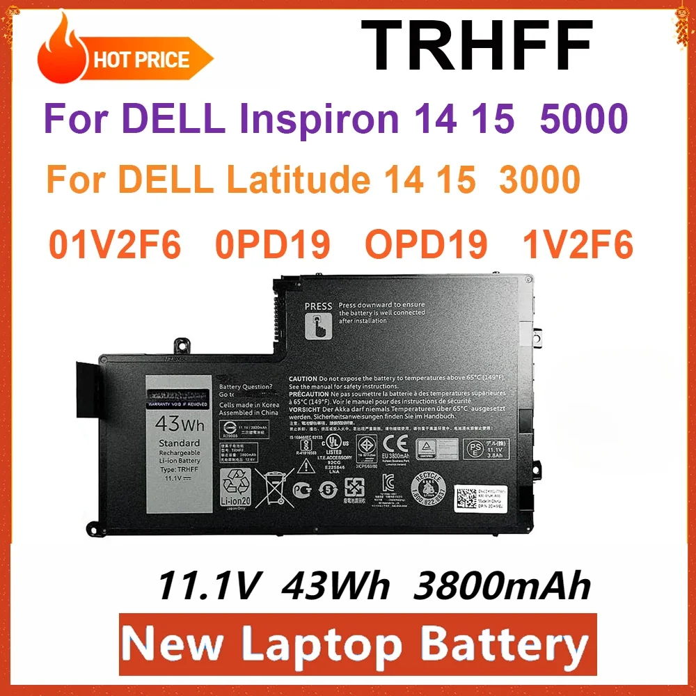 

New TRHFF Laptop Battery for DELL Inspiron 14 5445/5447/5448/5457 15 5543 5545/5547/5548/5557 Latitude 14-3450 15-3550 43Wh