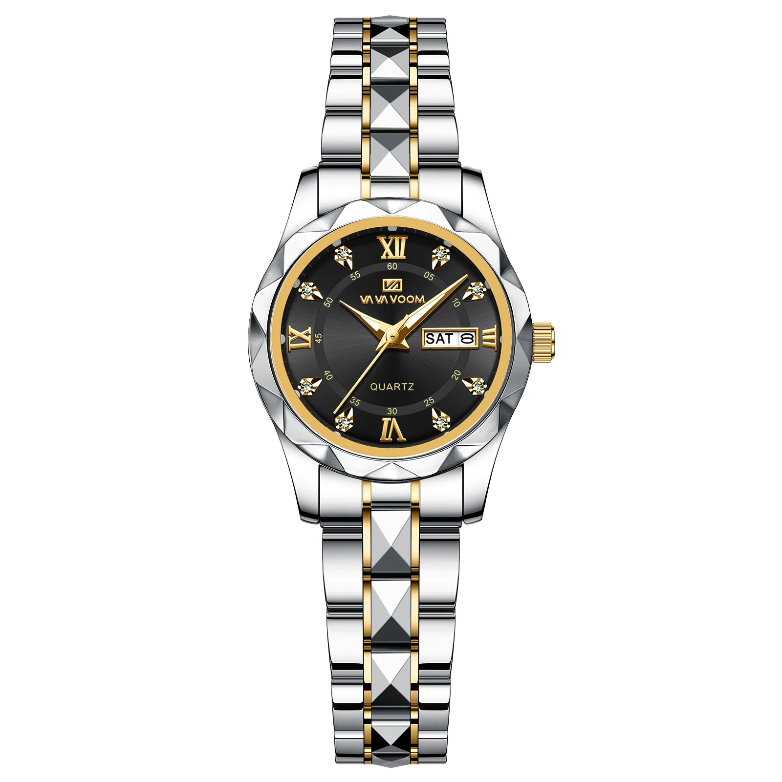 Fashion Luxury Ladies Quartz Watch Luminous Date 3Bar Waterproof Stainless Steel Wristwatch Perfect Gift For Girlfriend Lovers