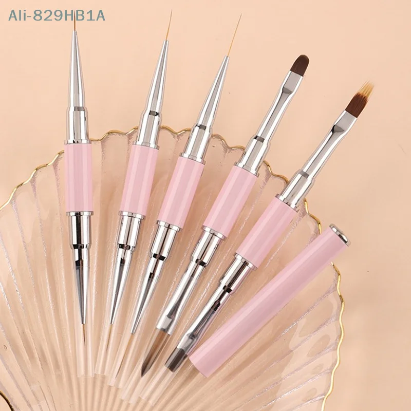 Dual-Ended Nagel bürste Acryl Nail Art Pinsel profession elle Gel Nagellack Liner Blumenmalerei Zeichnung Maniküre Werkzeuge