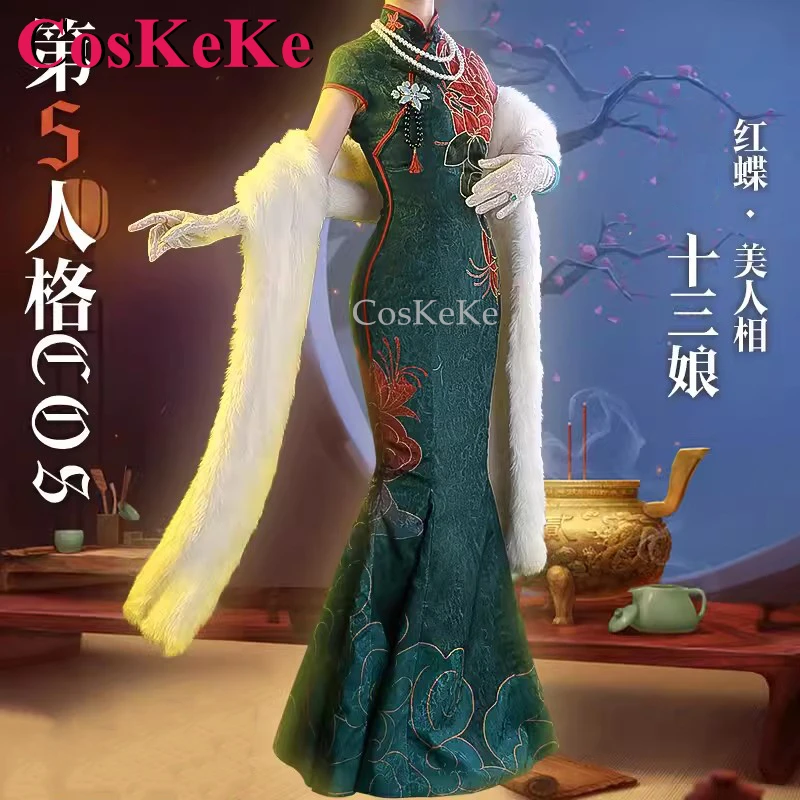 

CosKeKe Lady Thirteen Cosplay Game Identity V Costume Gorgeous Elegant Sweet Uniform Dress Halloween Party Role Play Clothing