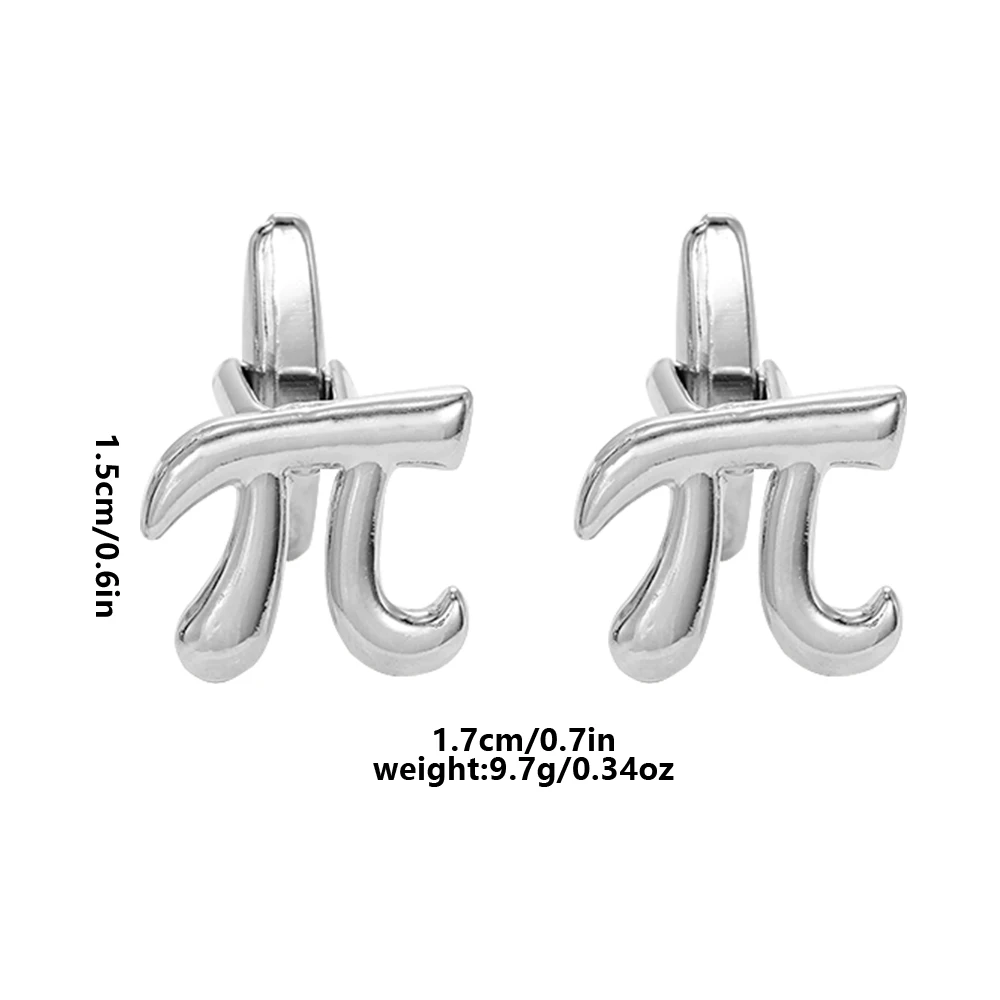 Symbol π Manschettenknöpfe Geschenke für Studenten Persönlichkeit Zeichen Pi Manschettenknöpfe – Detail 1