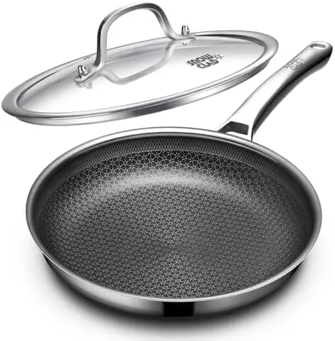 

12 Inch Non-Stick Frying Pan with Lid, Induction Compatible, Dishwasher Safe, PFOA Free Cookware for Home Chefs
