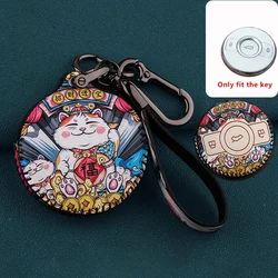 For Mercedes Benz Smart Fortwo 1 BRABUS 1 2022 2024 Leather Key Fob Case Remote Cover Shell Keychain Car Interior Accessories