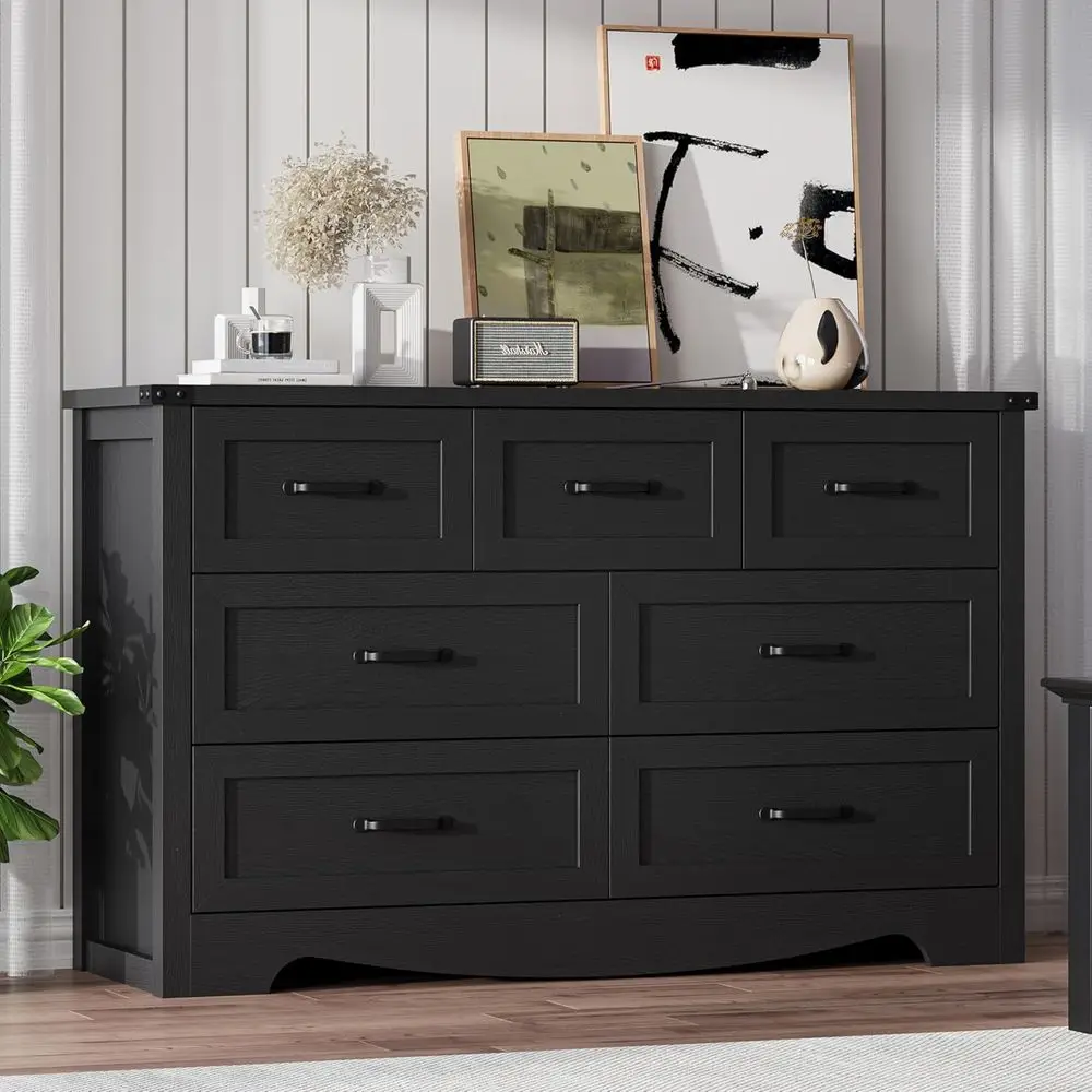 

47 Wide Wooden Chest with Natural Texture, TV Stand and Storage, Metal Brackets, Organizer for Living Spaces