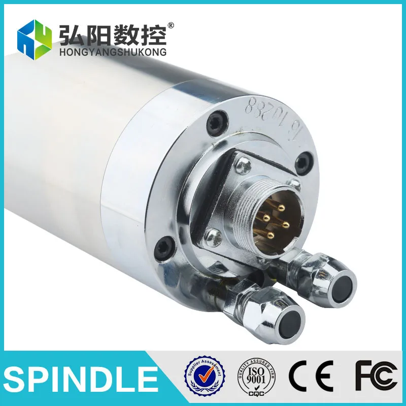 GDZ-65-800 Water Cooled Spindle 0.8kw 24000rpm And Spindle Fixture For Woodcarving Machine