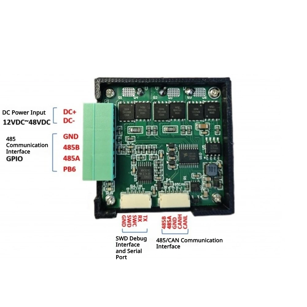 1Set Motor Driver Board FOC Vector Control Torque Speed Position Control 12-48V 6A Motor Development Board for Brushless Motor
