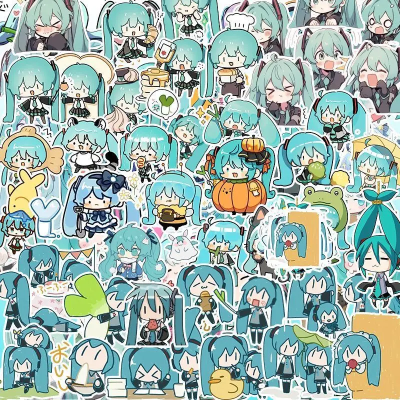 Hatsune Miku anime stickers Childrens Stationery Student Message Collection Gift Waterproof diy Hand account photo case laptop