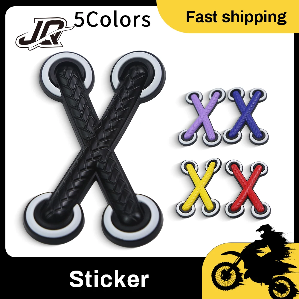 

Funny Cross Shoelace Shape Decals Flexible PVC Adhesive Sticker Universal For Motorcycle Car Helmet Truck Accessories