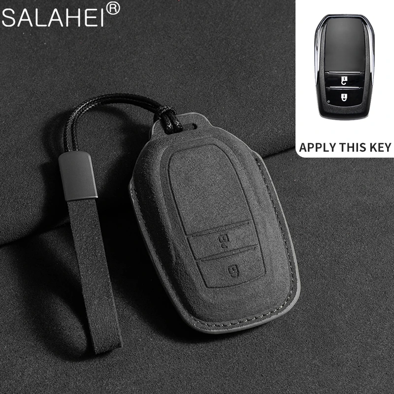 Car Key Case Cover for Toyota Hilux Innova Rav4 Fortuner Yaris 2021 Protector Keyless Sheel Fob Suede Keychain Shell Accessories