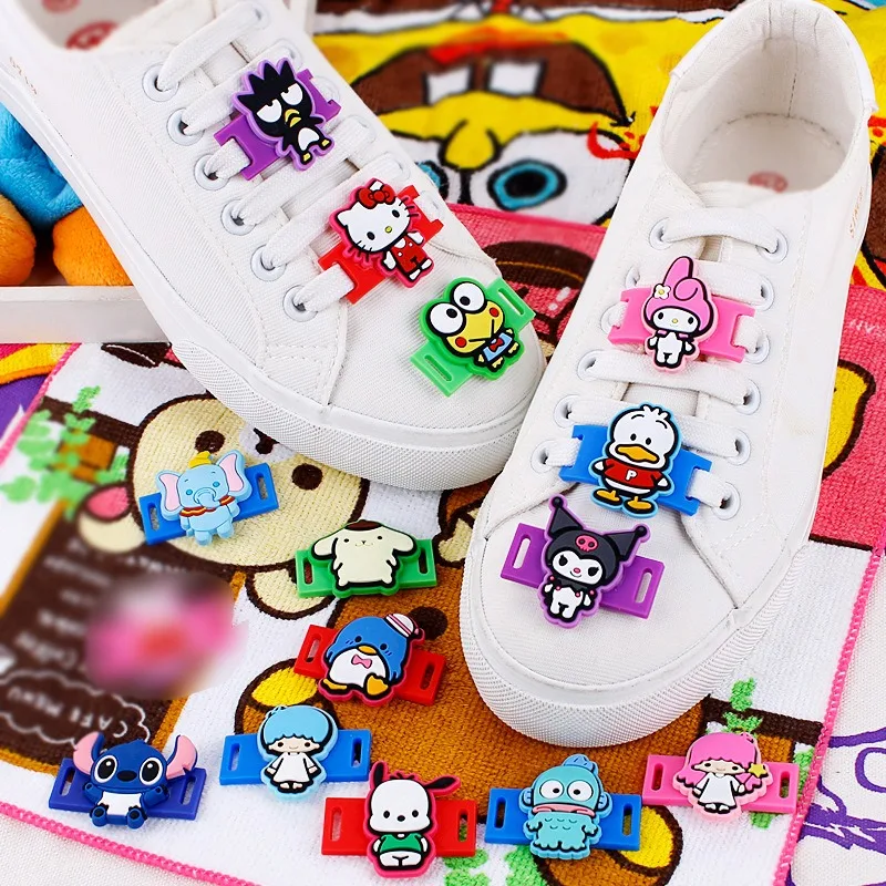 Stitch Cartoon Sneakers Decoration Shoelace Buckle Princess Shoe Decoration Flower Buckle Children Sneakers Shoelace Accessories