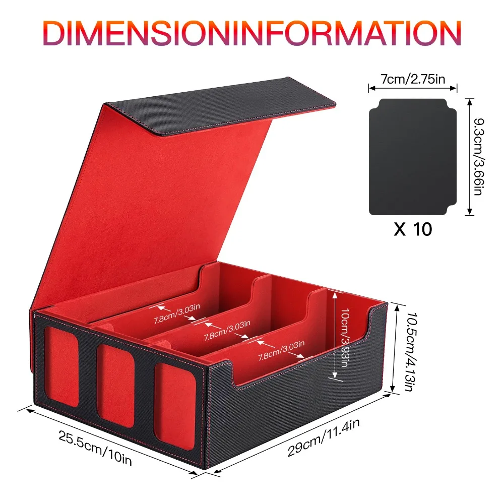 Game Card Storage Box, Game Card Collection, 1800+ Single Set of Cards, Strong Magnetic PU Leather Card Box