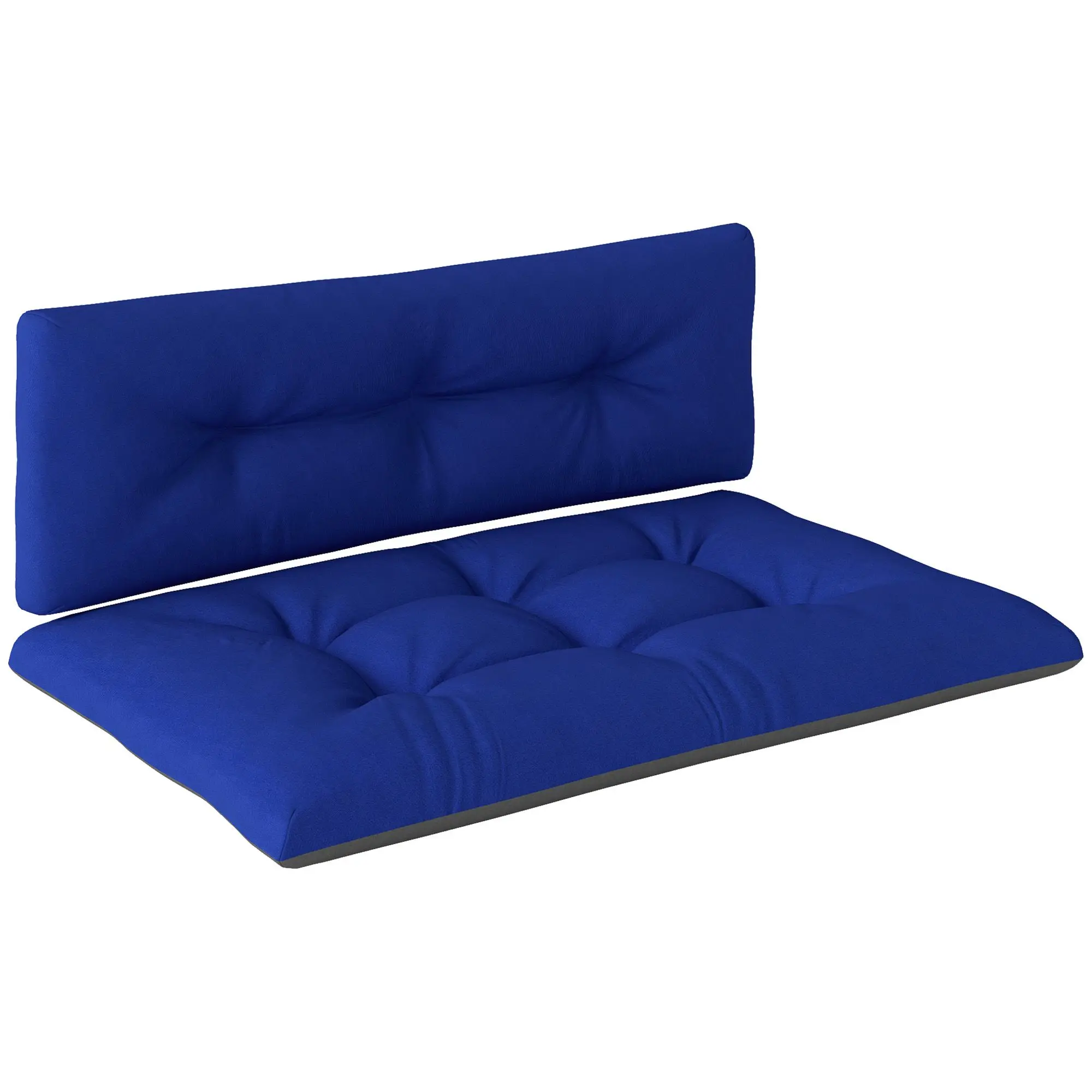 

For Outsunny 2 Seater Pallet Cushions Outdoor 3.9" Thick Replacement Cushions - Tufted Design for Garden, Patio, Navy Blue
