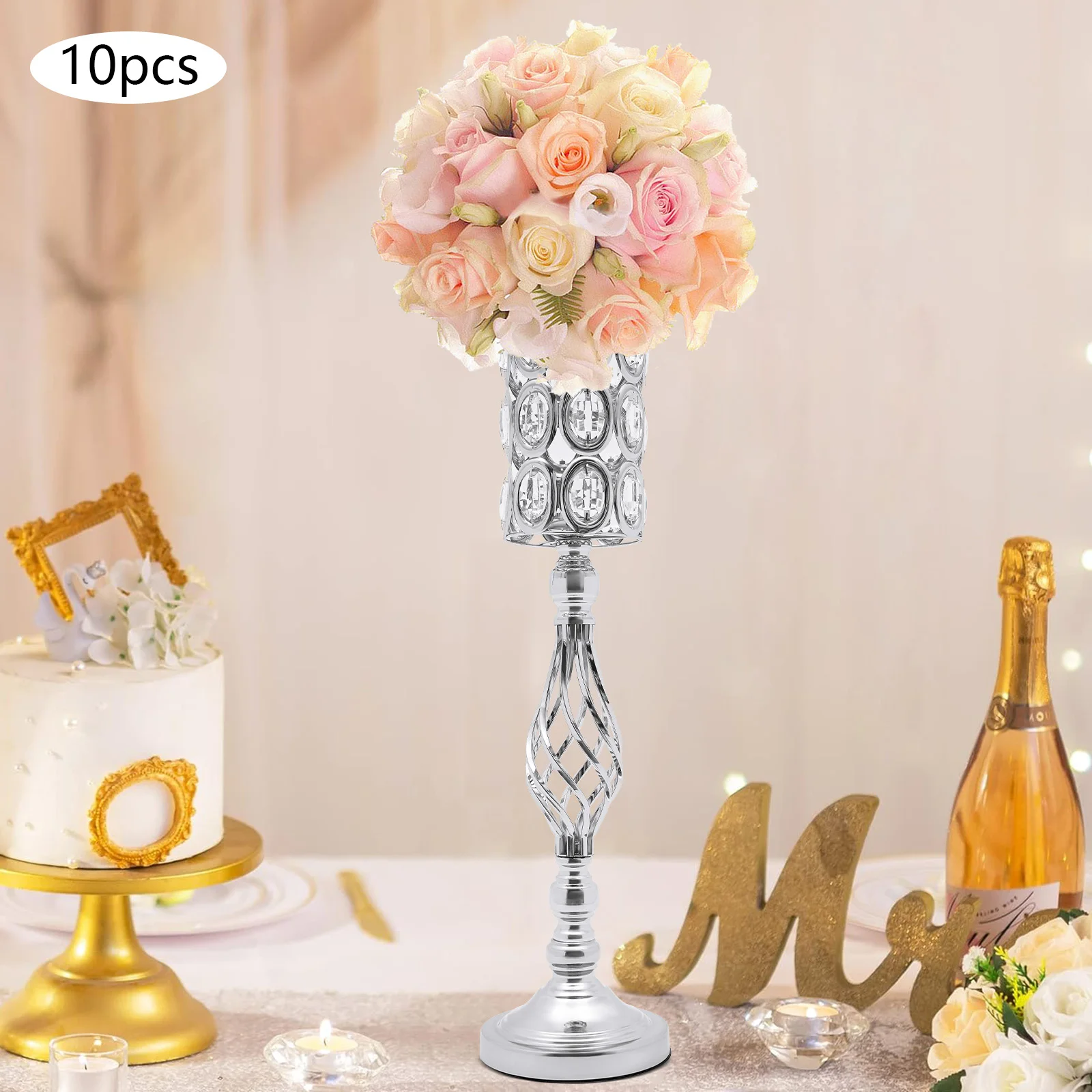 Wedding Flower Vases, 10Pcs Flower Vases for Centerpieces, Wedding Vase for Tables, Centerpiece Decoration for Outdoor Wedding