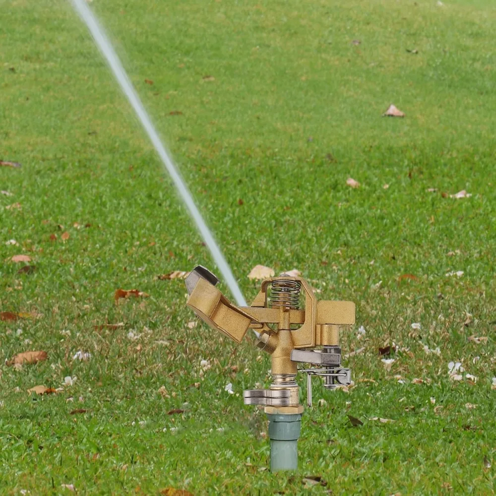 irrigatore ad impatto in ottone, irrigatori in ottone resistenti per giardino con prato, regolabile 20 °   - 360 °   modello, distanza di spruzzo 20' - 41'