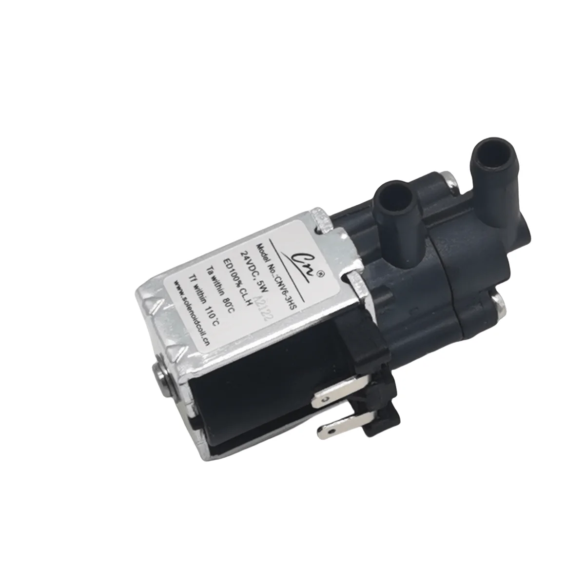 5W CNV6-3HS DC24V Micro válvula solenoide eléctrica de 2 posiciones y 3 vías Control de flujo de aire y agua normalmente cerrado para limpiador de alfombras y suelos