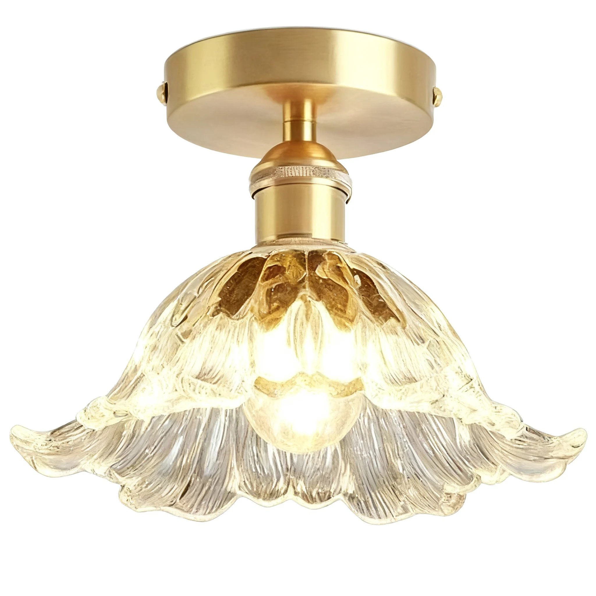 Pink Flush Mount Ceiling Light Combining Classic Floral Elegance With Cozy Glow Hallway Lighting