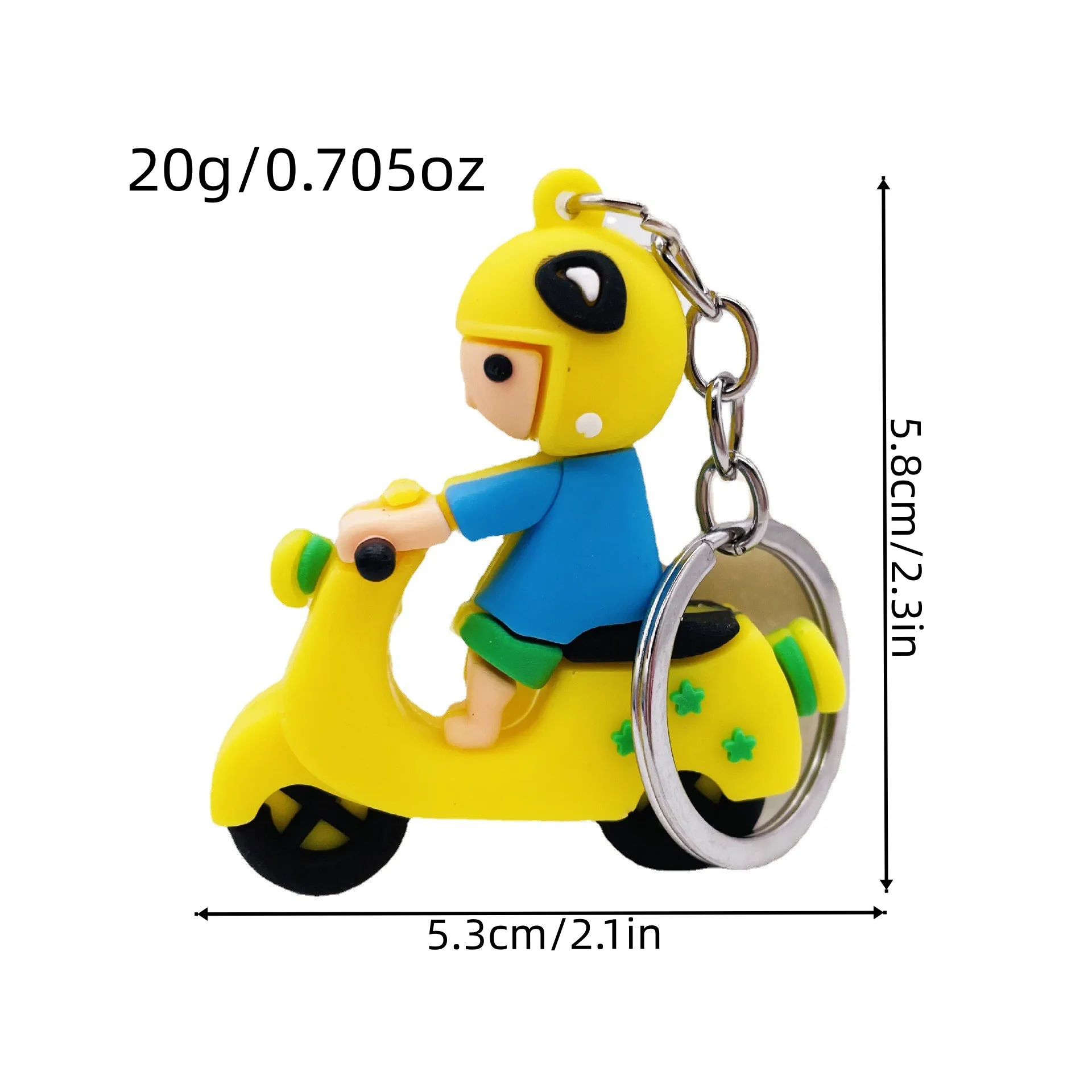 Cute Cartoon Figure Riding Motorcycle Keychain Trend Small Pendant Bag Accessories