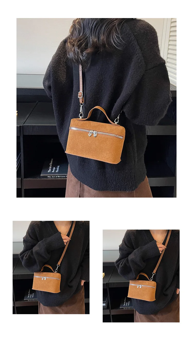 Trendige Damen-Handtasche, stilvolle Umhängetasche, Mini-Geldbörse, lässige Vintage-kleine quadratische Tasche für Ausflüge – Detail 15