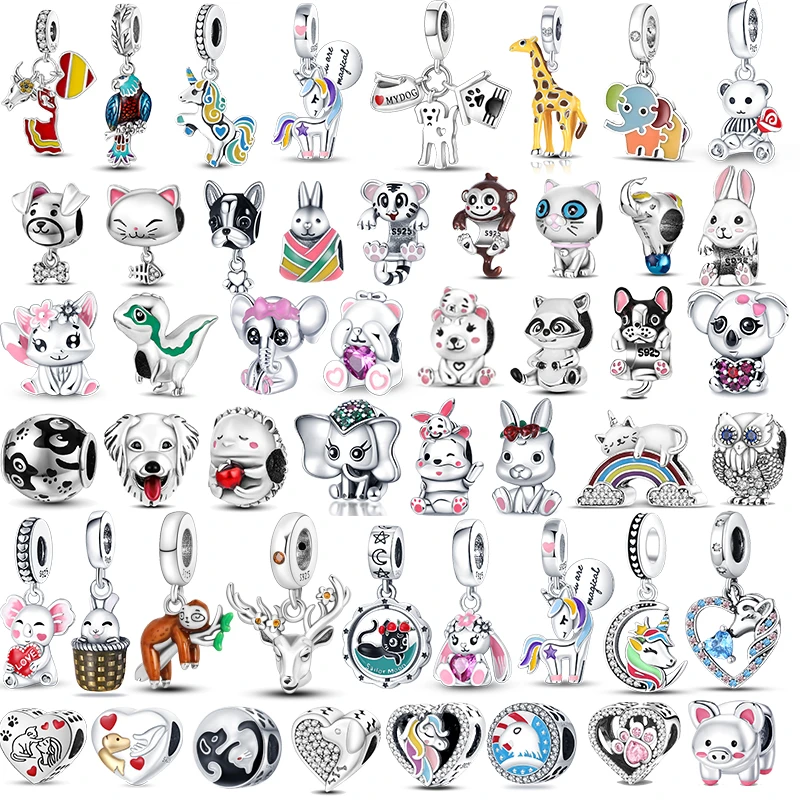 

Animal Collection Charm Beads Unicorn Rabbit 925 Sterling Silver Fit Original Pandora Bracelet For Women Diy Dangle Fine Jewelry