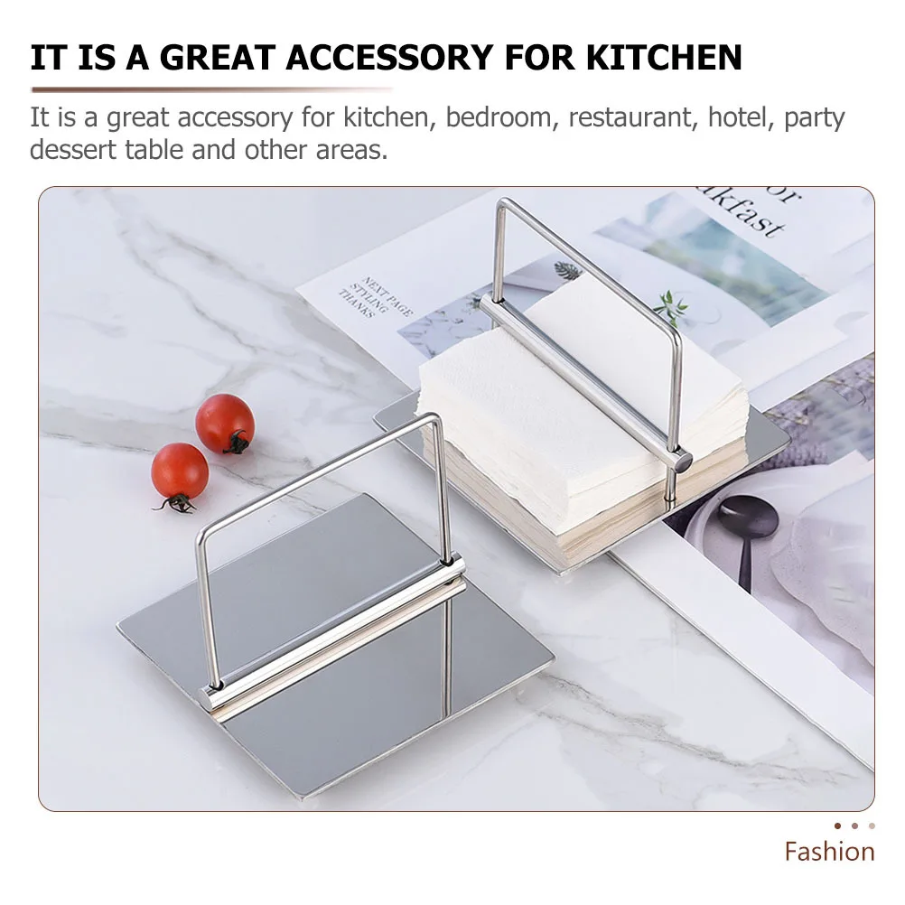 

1pc Paper Towel Holder Stainless Steel Desktop Tissue Stand For Kitchen Restaurant Hotel Napkin Rack Home Organizer Household