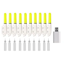 10 pcs/lot Clipped On Rod Light Stick With 10 Rechargeable battery CR322 / CR425 Electronic Stick Waterproof Glowing Lamp B655