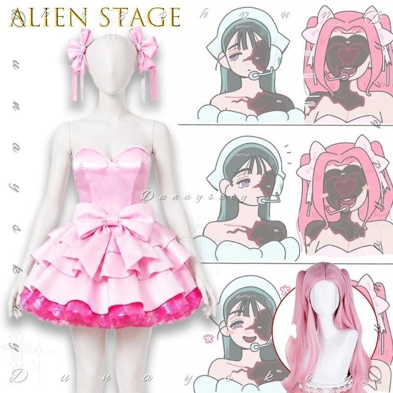 Alien Stage Sua Mizi Dark Red Velvet Gothic Stage Dress Silver Chain Detail High Slit Flowing Hem Performance Cosplay Costume