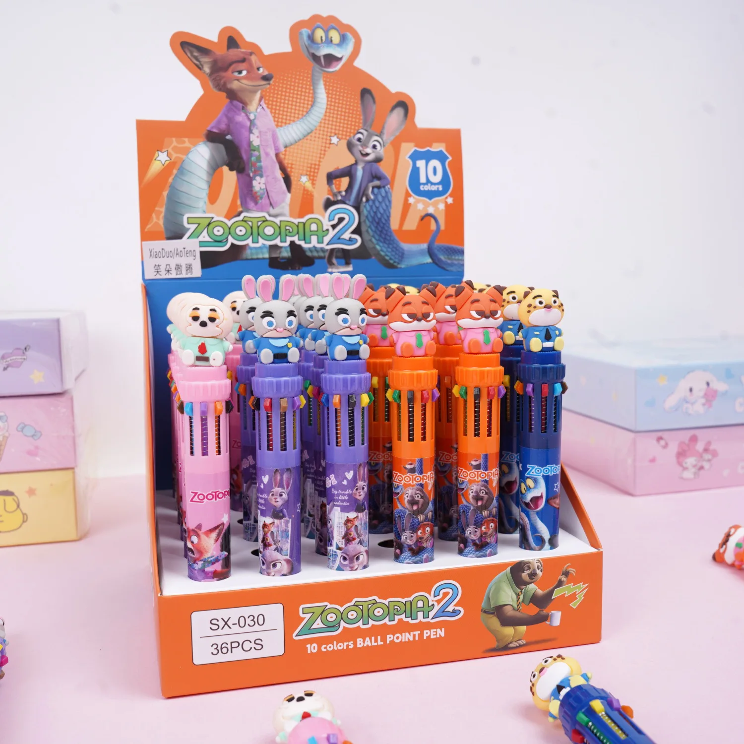 

12/36pcs Zootopia 2 10 Color Ballpoint Pen Cartoon Character Topper Stylish For Journal Doodle Note Taking Students Stationery G