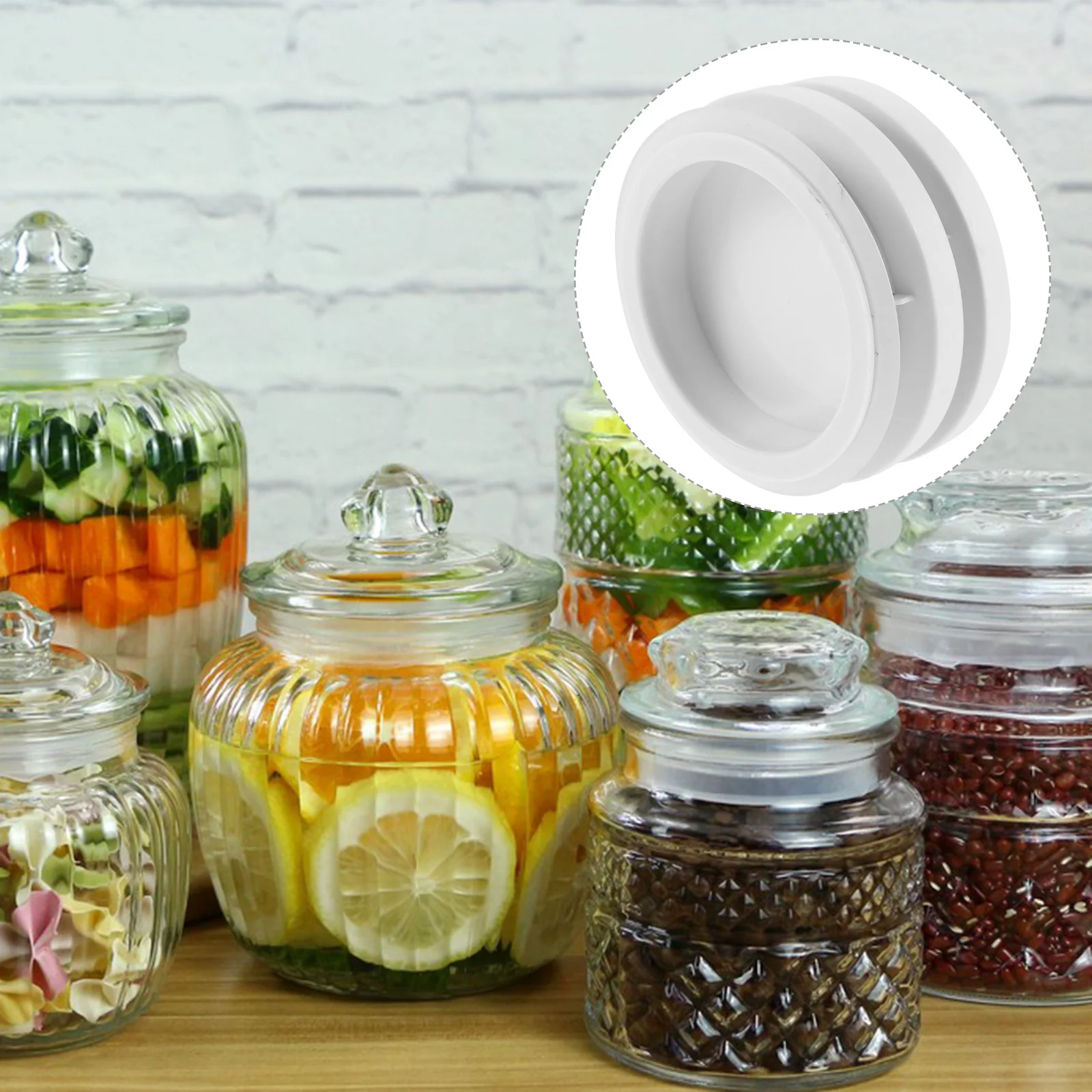 

4Pcs Jar Lid Premium Plastic Sealing Cover for Mason Jars Dry Goods Candy Tea Storage Solutions Storage Jar Lid