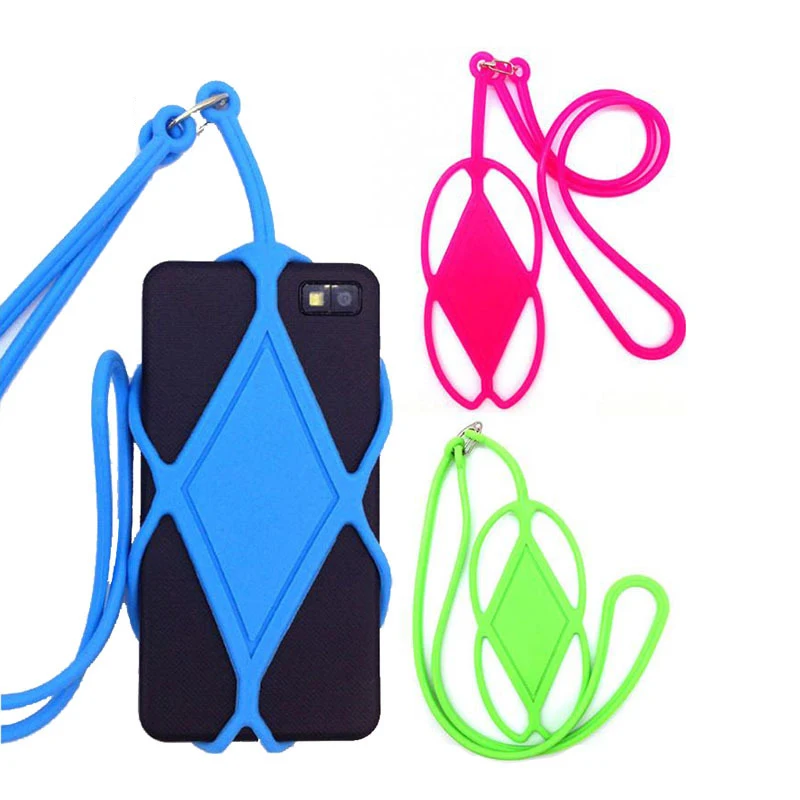 Silicone Cell Phone Lanyard Holder Case Cover Key Rope Neck Strap Universal Necklace Sling For Iphone Huawei Xiaomi Samsung