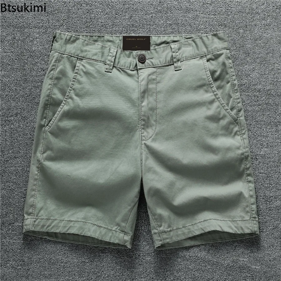 Summer Fashion New Men's 100% Cotton Cargo Shorts Loose Casual Outdoor Sport Joggers Pants Solid Versatile Short Trousers Male