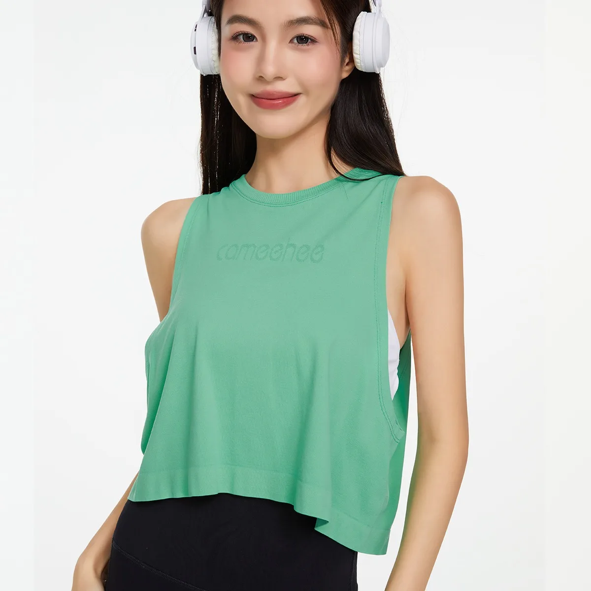 تنفس اليوغا تي شيرت المرأة الرياضة تانك المحاصيل القمم رياضة سترات بلا أكمام ملابس رياضية قمصان للجري تجريب اللياقة البدنية الملابس #6