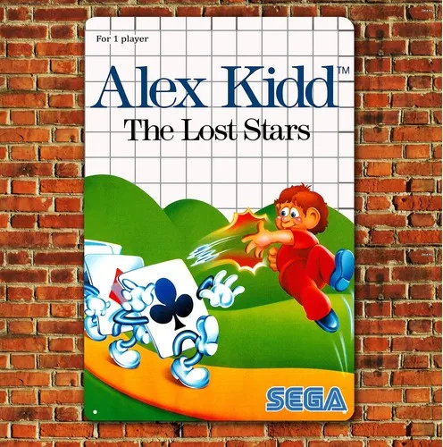 Alex Kidd Video Game Metal Poster - Master System Tin Sign (Size in)