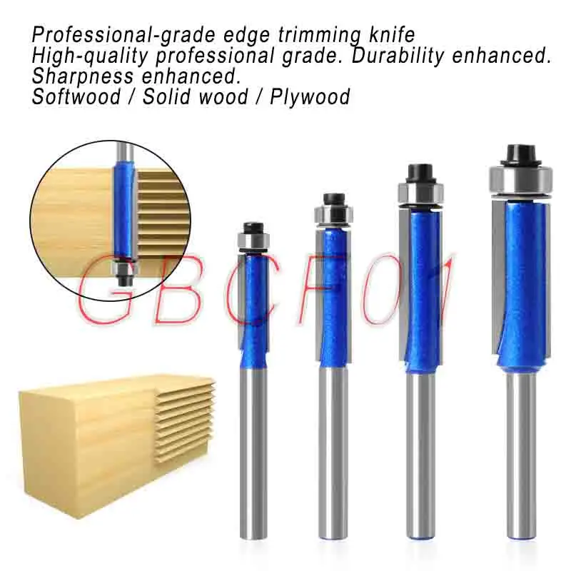 

Biaxial Trimming Tool Double Bearing Carbide Flush Trim Router Bits set for Wood Carving Cutter Milling Cutters