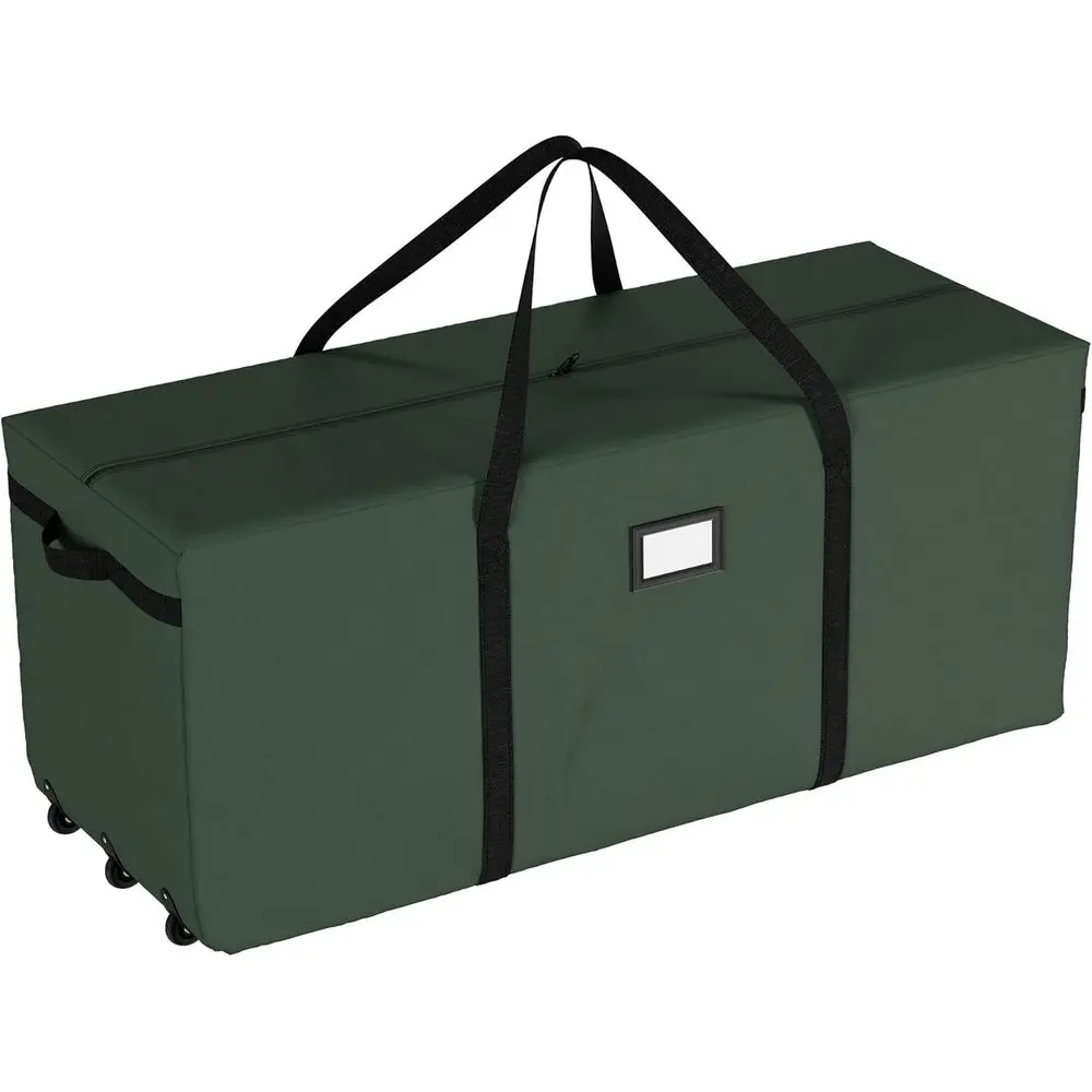 

9-Foot Christmas Tree Storage Bag - Waterproof, with Nylon Handles and 3 Wheels (Green)